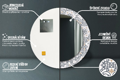 Dekorativ rund spegel Geometriska ornament