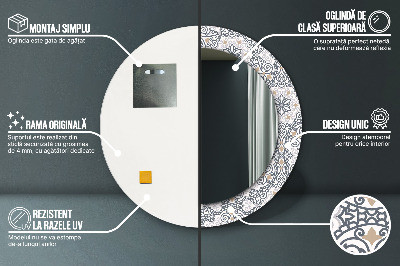 Dekorativ rund spegel Geometriska ornament
