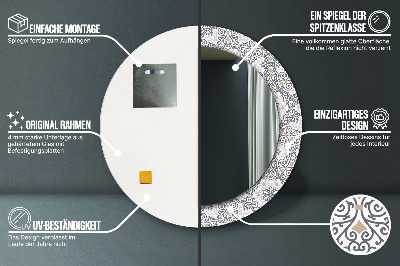 Dekorativ rund spegel Geometriska ornament