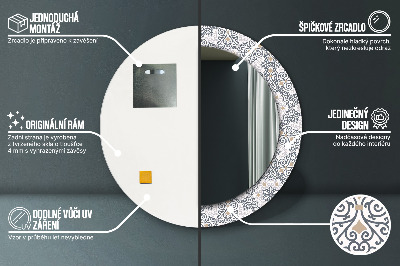 Dekorativ rund spegel Geometriska ornament