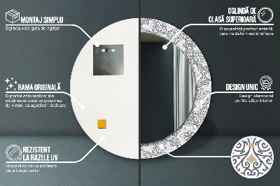 Dekorativ rund spegel Geometriska ornament
