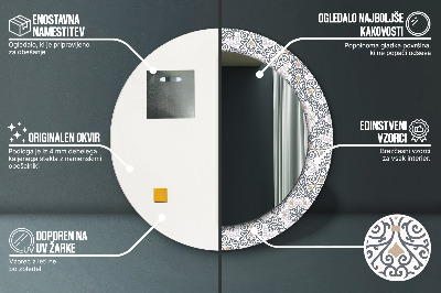 Dekorativ rund spegel Geometriska ornament