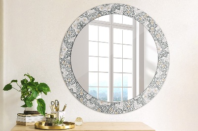Dekorativ rund spegel Geometriska ornament