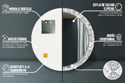 Dekorativ rund spegel Geometriska ornament