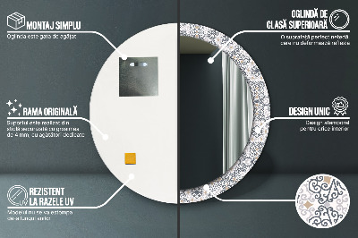 Dekorativ rund spegel Geometriska ornament