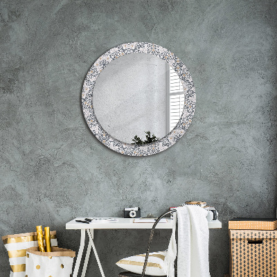 Dekorativ rund spegel Geometriska ornament