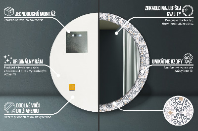 Dekorativ rund spegel Geometriska ornament