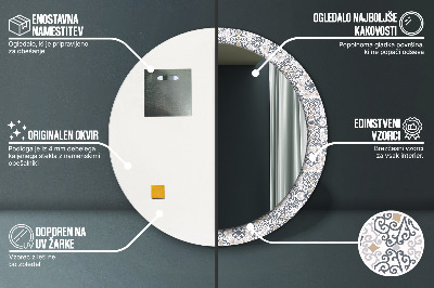 Dekorativ rund spegel Geometriska ornament
