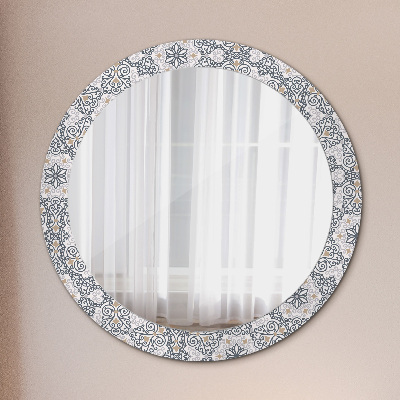Dekorativ rund spegel Geometriska ornament
