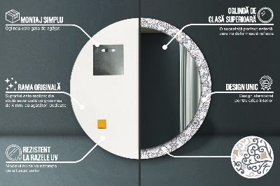Dekorativ rund spegel Geometriska ornament