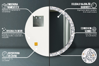 Dekorativ rund spegel Geometriska ornament
