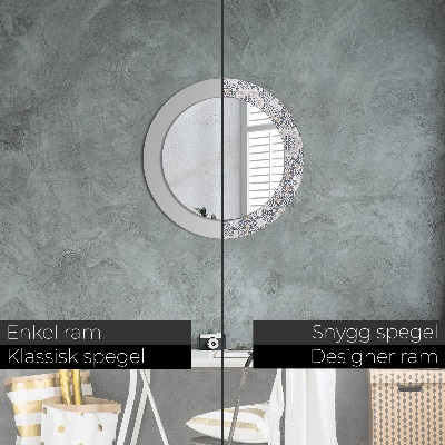 Dekorativ rund spegel Geometriska ornament