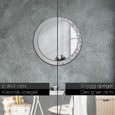 Dekorativ rund spegel Geometriska ornament