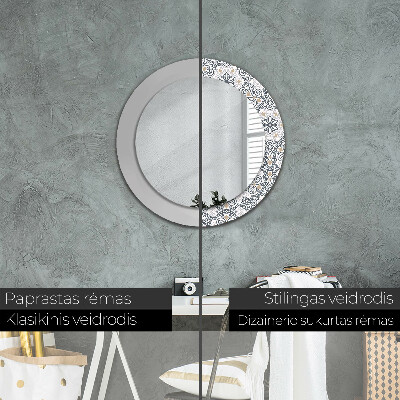 Dekorativ rund spegel Geometriska ornament