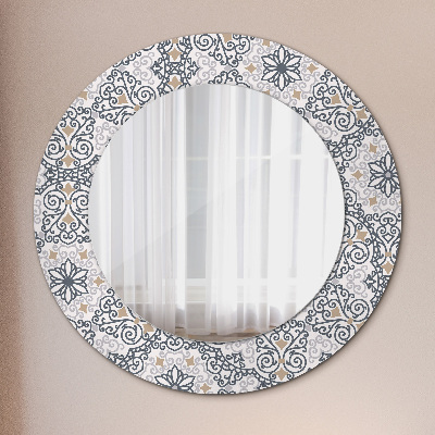 Dekorativ rund spegel Geometriska ornament
