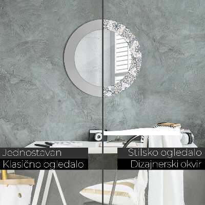 Dekorativ rund spegel Geometriska ornament