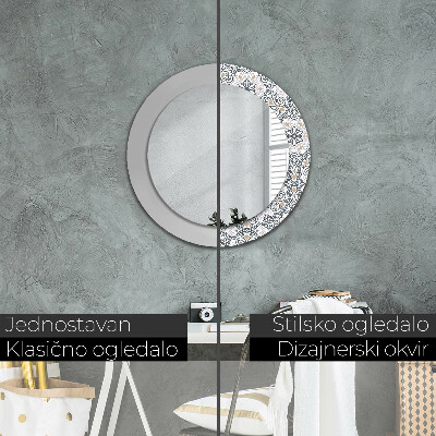 Dekorativ rund spegel Geometriska ornament