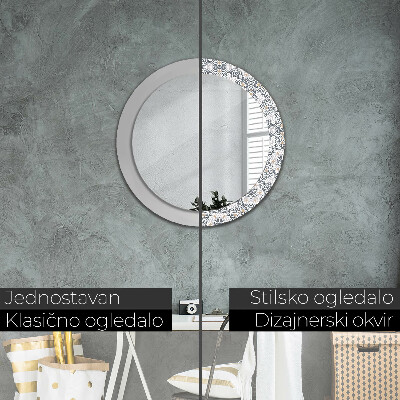 Dekorativ rund spegel Geometriska ornament