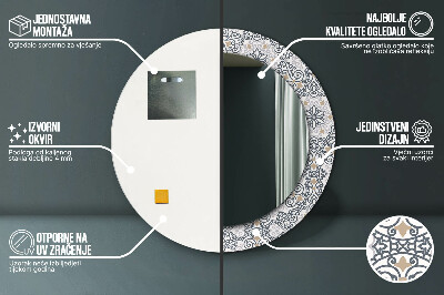 Dekorativ rund spegel Geometriska ornament