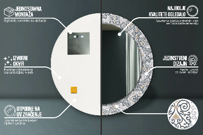 Dekorativ rund spegel Geometriska ornament