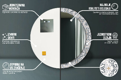 Dekorativ rund spegel Geometriska ornament