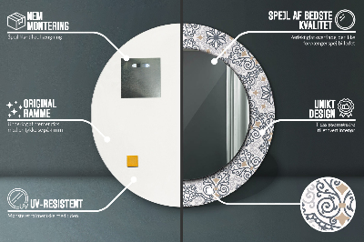 Dekorativ rund spegel Geometriska ornament