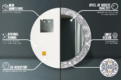 Dekorativ rund spegel Geometriska ornament