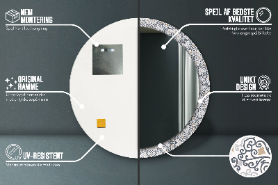 Dekorativ rund spegel Geometriska ornament