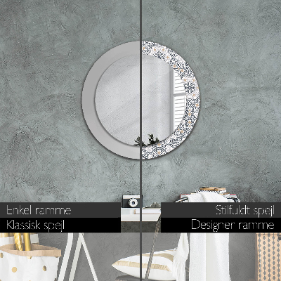 Dekorativ rund spegel Geometriska ornament