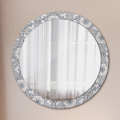Dekorativ rund spegel Geometriska ornament