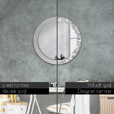 Dekorativ rund spegel Geometriska ornament