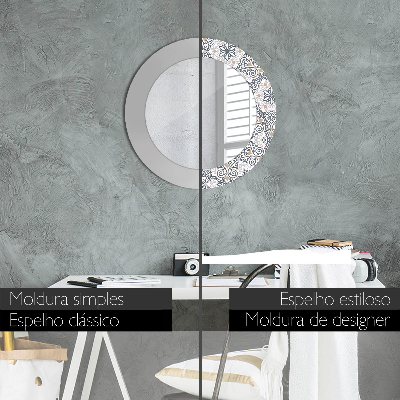 Dekorativ rund spegel Geometriska ornament