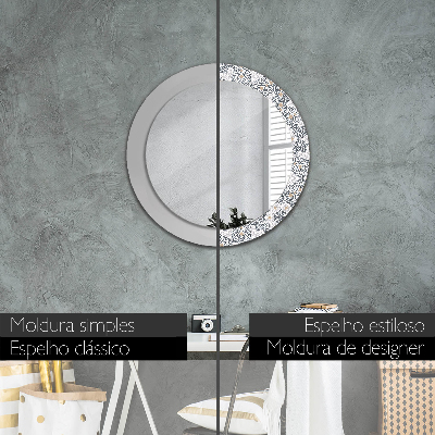 Dekorativ rund spegel Geometriska ornament