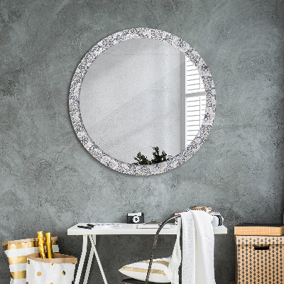 Dekorativ rund spegel Geometriska ornament