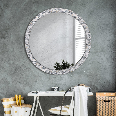 Dekorativ rund spegel Geometriska ornament
