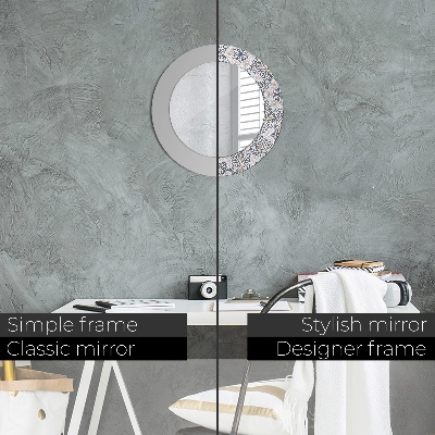Dekorativ rund spegel Geometriska ornament