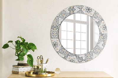 Dekorativ rund spegel Geometriska ornament