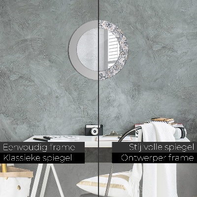 Dekorativ rund spegel Geometriska ornament