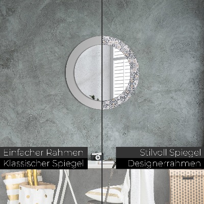 Dekorativ rund spegel Geometriska ornament