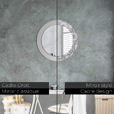 Dekorativ rund spegel Geometriska ornament