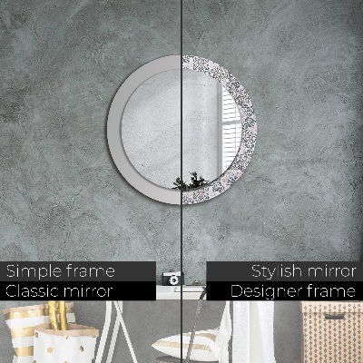 Dekorativ rund spegel Geometriska ornament