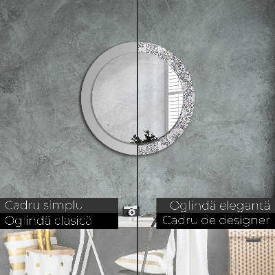 Dekorativ rund spegel Geometriska ornament