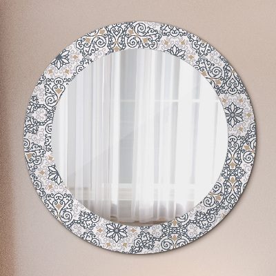 Dekorativ rund spegel Geometriska ornament
