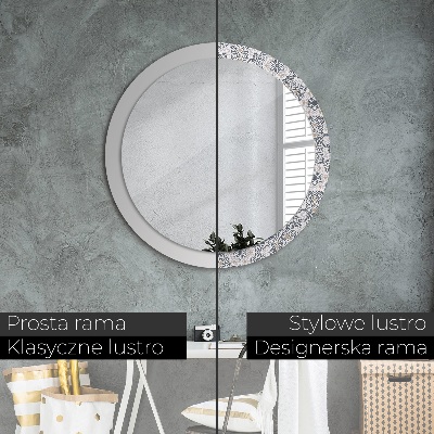Dekorativ rund spegel Geometriska ornament