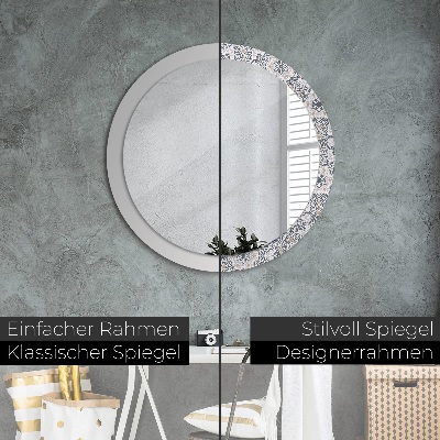 Dekorativ rund spegel Geometriska ornament