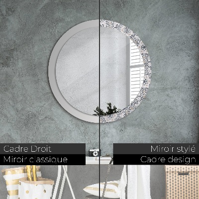 Dekorativ rund spegel Geometriska ornament
