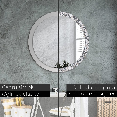 Dekorativ rund spegel Geometriska ornament