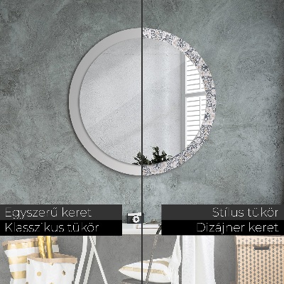 Dekorativ rund spegel Geometriska ornament