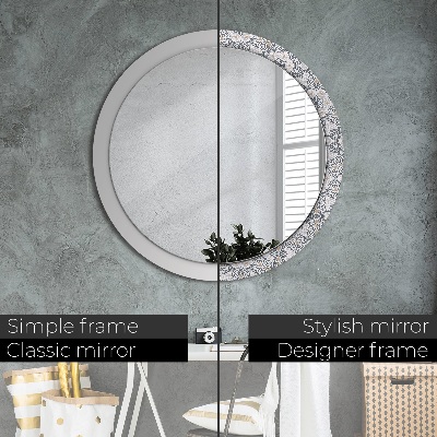 Dekorativ rund spegel Geometriska ornament