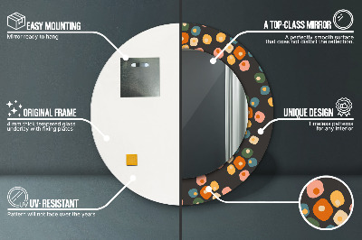 Dekorativ rund spegel Blomma prickar